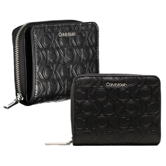 Calvin Klein Mały Damski Portfel Pikowany Czarna Mała Portmonetka Elegancki Calvin Klein