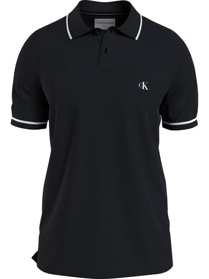 CALVIN KLEIN MĘSKA KOSZULKA POLO TIPPING SLIM POLO BLACK J30J315603 BAE L Calvin Klein