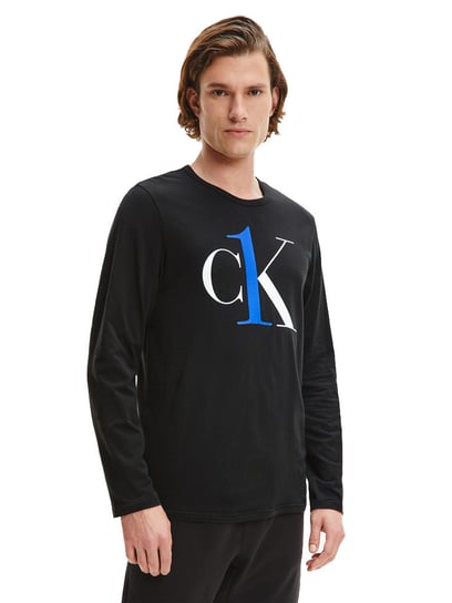 Calvin Klein Męska Koszulka Z Długim Rękawem L/S Crew Neck Black 000Nm2017E Wk8 L Calvin Klein