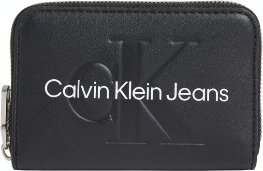 Calvin Klein Portfel Damski Mały Sculpted Med Zip Around Mono Black K60K607229 Bds Calvin Klein