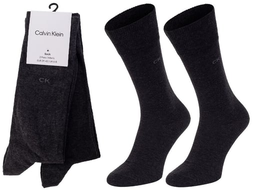 CALVIN KLEIN SKARPETY SKARPETKI 2 PARY DARK GREY 701218631 002 - Rozmiar: 39-42 Calvin Klein