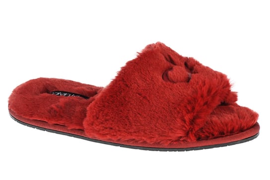 Calvin Klein Slipper Sandal Fur HW0HW00634-XB8, damskie kapcie bordowe Calvin Klein