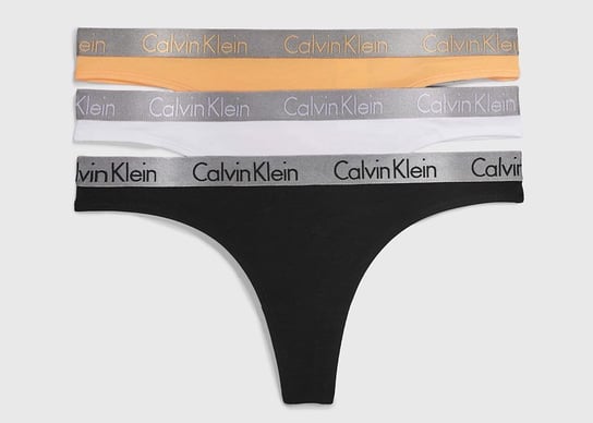 Calvin Klein Stringi 000QD3560E M Thong 3PK Calvin Klein