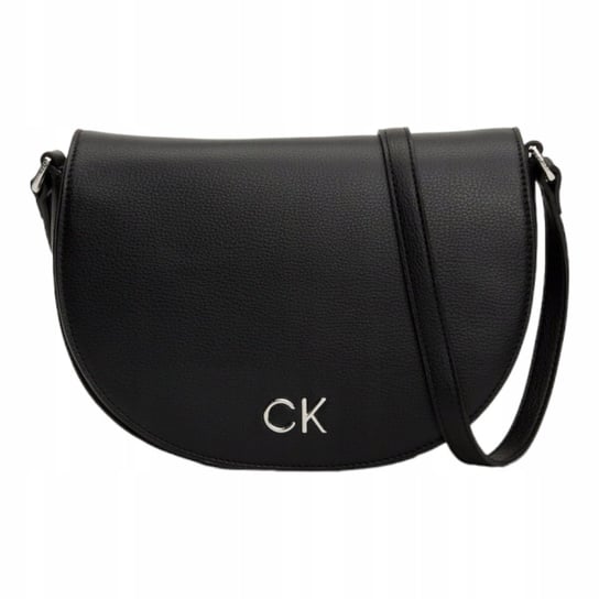Calvin klein torebka damska ck daily saddle bag pebble czarna Calvin Klein