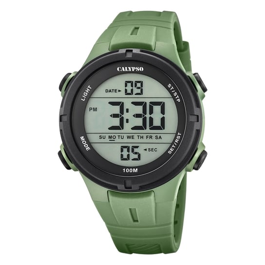 Calypso męski kauczukowy zegarek zielony Calypso cyfrowy zegarek na rękę UK5837/2 Calypso