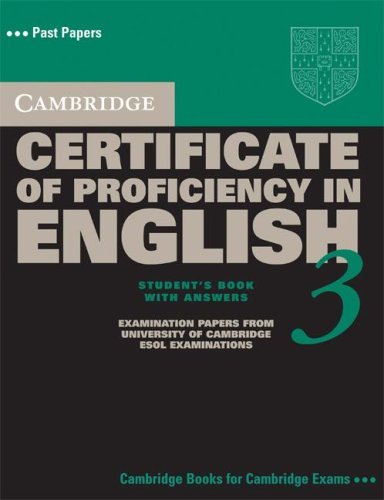Cambridge Certificate of Proficiency in English 3 Student's Book with Answers Opracowanie zbiorowe