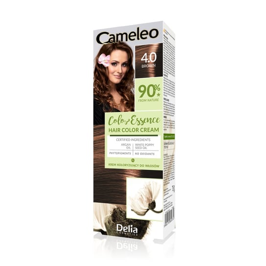 Cameleo, Color Essence, krem koloryzujący do włosów 4.0 Brown, 75g Delia Cosmetics