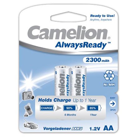 Camelion AA HR6  2300 mAh  AlwaysReady Rechargeable Batteries Ni-MH  2 pc(s) Camelion