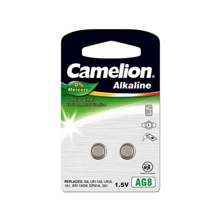 Camelion AG8 LR55 LR1121 391  Alkaline Buttoncell  2 pc(s) Camelion