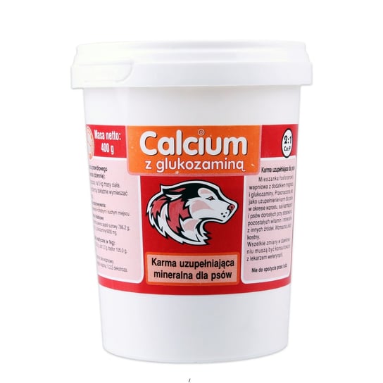 Can-Vit Calcium z glukozaminą COLMED, czerwony, 400 g COLMED