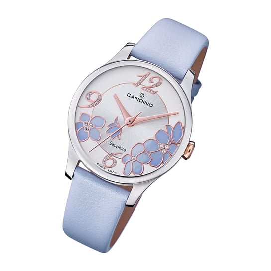 Candino damski zegarek analogowy Elegance C4720/3 skórzany zegarek na rękę fioletowo-liliowy UC4720/3 Candino