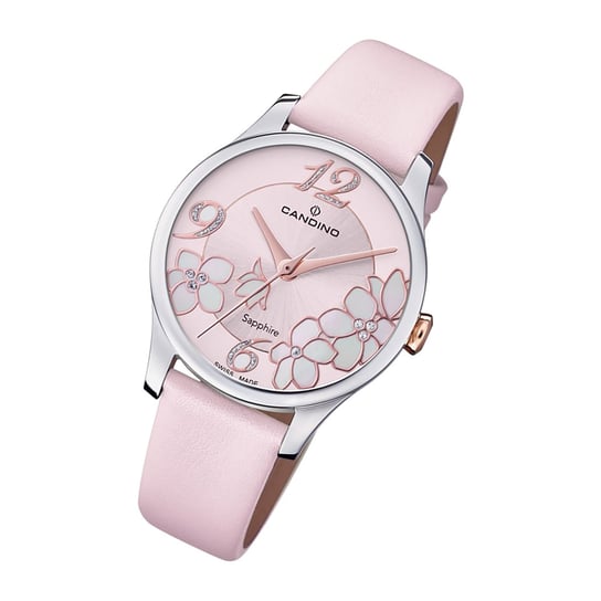 Candino Damski zegarek analogowy Elegance C4720/4 Modny skórzany zegarek na rękę różowy UC4720/4 Candino