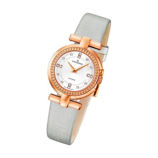 Candino zegarek damski Elegance C4562/1 skórzany/tekstylny szary analogowy UC4562/1 Candino