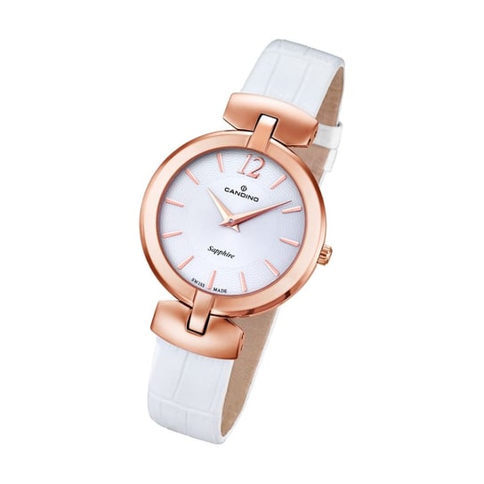 Candino zegarek damski Elegance C4567/1 kwarcowy skórzany biały analogowy UC4567/1 Candino
