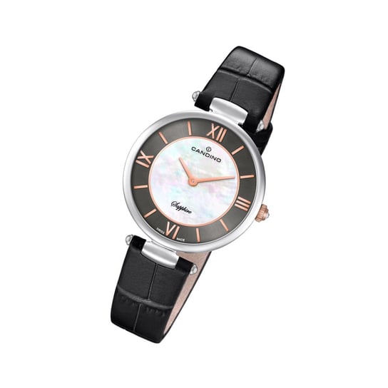 Candino zegarek damski Elegance C4669/2 kwarcowy zegarek skórzany czarny UC4669/2 Candino