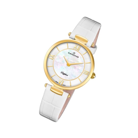Candino zegarek damski skórzany Elegance C4670/1 kwarcowy biały analogowy UC4670/1 Candino