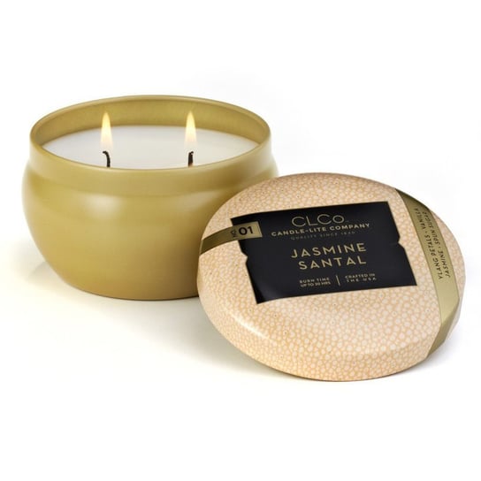 Candle-lite CLCo Candle Jar 6.25 oz luksusowa świeca zapachowa w ozdobnej puszce ~ 30 h - No. 01 Jasmine Santal Candle-lite Company