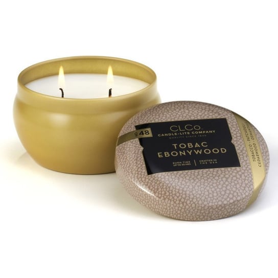 Candle-lite CLCo Candle Jar 6.25 oz luksusowa świeca zapachowa w ozdobnej puszce ~ 30 h - No. 48 Tobac Ebonywood Candle-lite Company