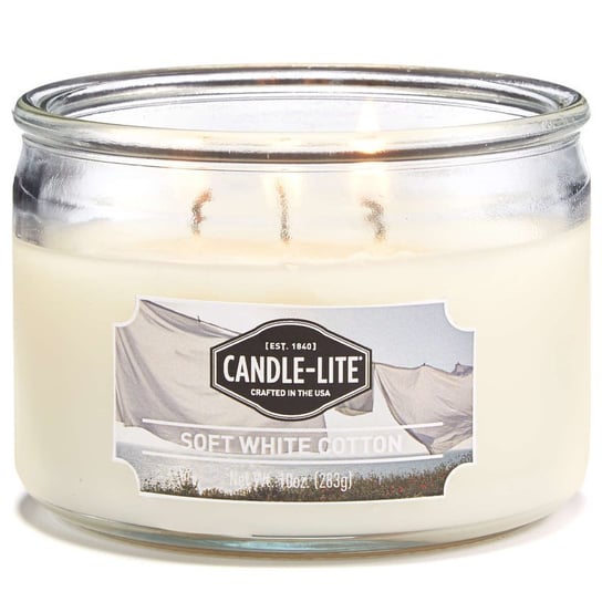 Candle-lite Everyday średnia świeca zapachowa w szklanym słoju 10 oz 283 g - Soft White Cotton Candle-lite Company