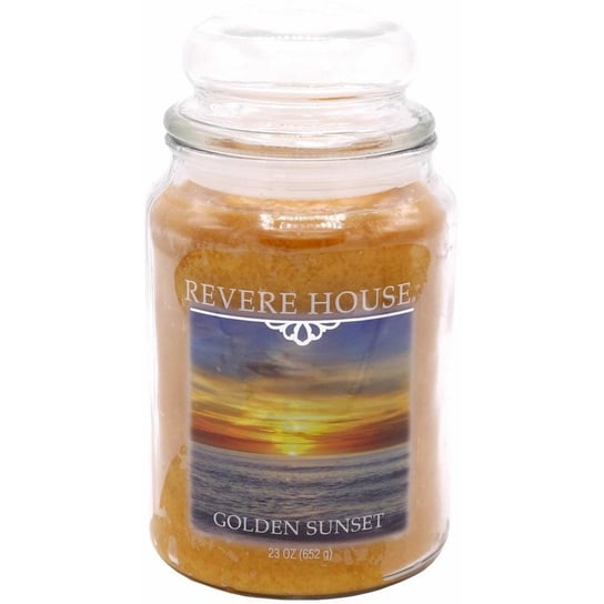 Candle-lite Revere House Jar Glass Candle With Lid 23 oz duża świeca zapachowa w szklanym słoju 185/100 mm 652 g ~ 120 h - Golden Sunset Candle-lite Company