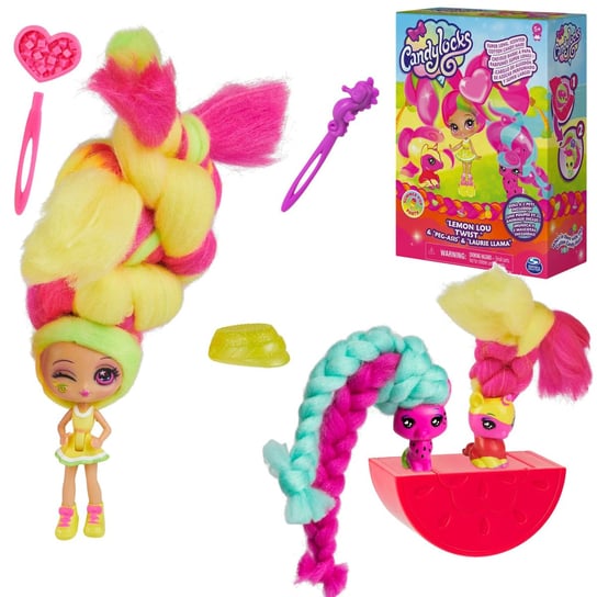 CandyLocks, lalka ze zwierzątkiem Lemon Lou Twist oraz Peg-Asis & Laurie Llama CandyLocks