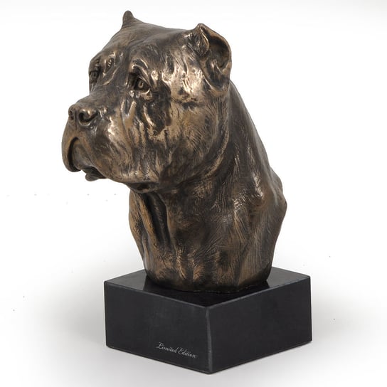 Cane Corso Italiano - statuetka psa, popiersie na kamiennej podstawie, rzeźba, trofeum na wystawę psów marki Art-Dog Art-Dog