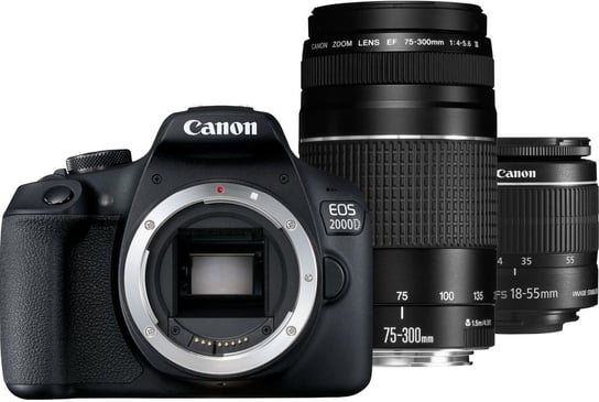 Canon EOS 2000D + obiektyw EF-S 18-55mm IS II + obiektyw EF 75-300mm III Canon