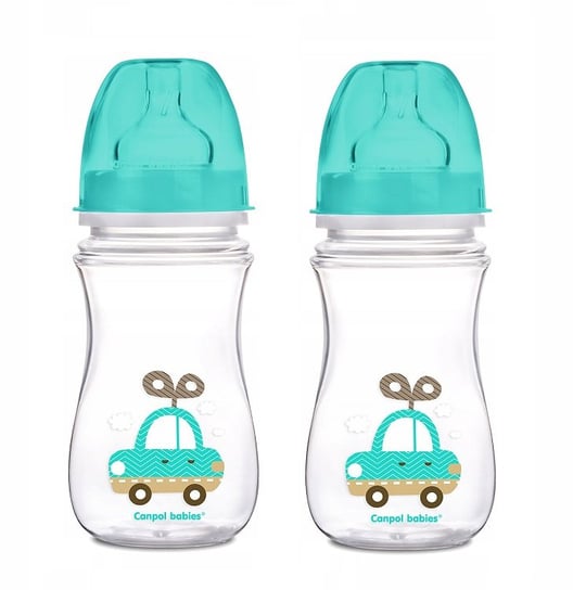 Canpol babies butelka szeroka antykolkowa samochodzik 240 ml 3-6m+ 2 szt Canpol Babies