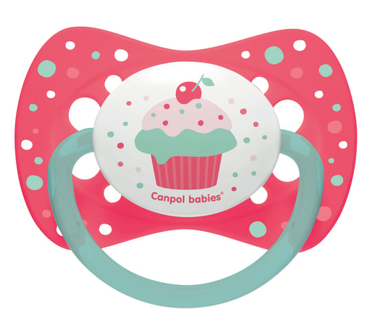 Canpol Babies, Cupcake, Smoczek uspokajający, symetryczny, 0-6 m, Różowy Canpol Babies