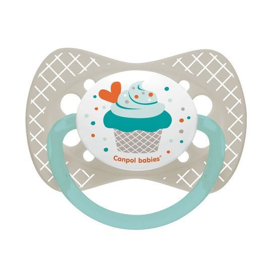 Canpol Babies, Cupcake, Smoczek uspokajający, symetryczny, silikonowy, 0-6 m, 2 szt. Canpol Babies