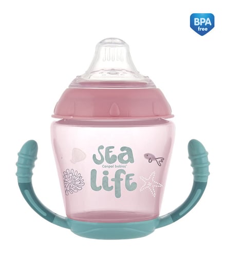 Canpol Babies, Sea Life, Kubek niekapek, silikonowy, Różowy, 230 ml Canpol Babies