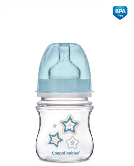 Canpol, EasyStart Newborn Baby, Butelka antykolkowa, 120 ml, Gwiazdki Canpol Babies