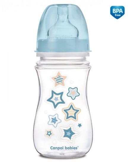 Canpol, EasyStart Newborn Baby, Butelka antykolkowa, 240 ml, Gwiazdki Canpol Babies