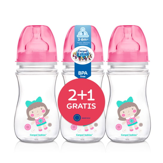 Canpol zestaw 3 butelek 2+1 35/206 szeroka 240ml Easy Start TOYS Canpol Babies