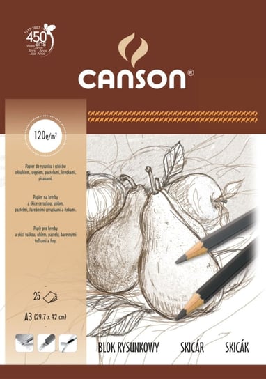 Canson, blok rysunkowy, format A3, Gruszki, 5 sztuk Canson