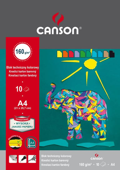 Canson, blok techniczny, kolorowy, format A4 Canson