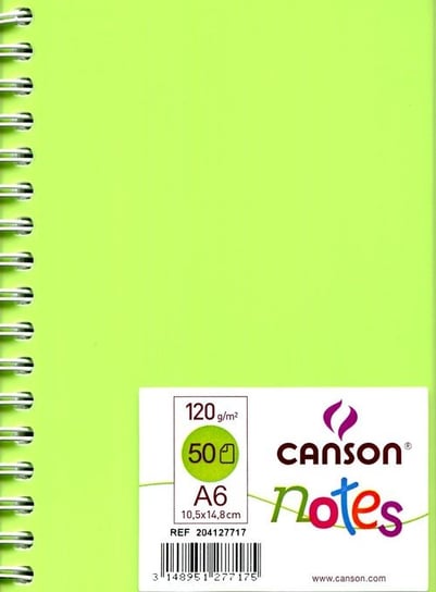 Canson, Szkicownik, A6, 50 kartek, gładki, zielony Canson