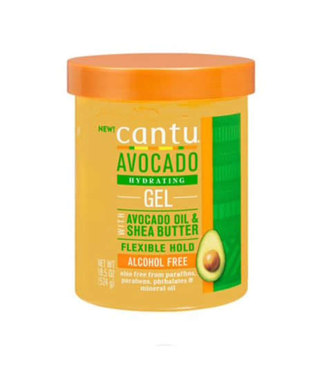 Cantu, Avocado Hydrating Gel Flexible Hold, Emolientowy żel stylizujący do włosów z olejem awokado i masłem shea Cantu