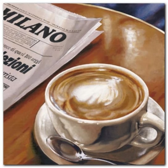 Cappuccino Al Bar plakat obraz 24x24cm Wizard+Genius