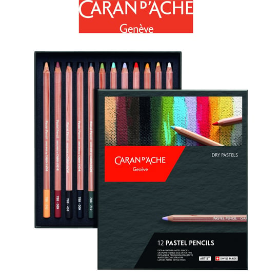 CARAN D'ACHE, Zestaw suchych pasteli w ołówku, 12 sztuk CARAN D'ACHE