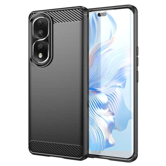 Carbon Case elastyczne etui pokrowiec Honor 90 Lite czarny Bestphone