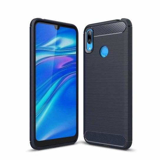 Carbon Case elastyczne etui pokrowiec Huawei Y6 2019 / Huawei Y6s 2019 niebieski Hurtel