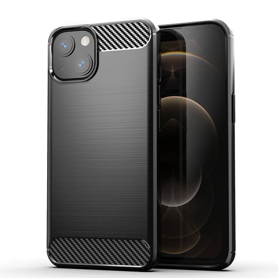 Carbon Case elastyczne etui pokrowiec iPhone 13 czarny Hurtel