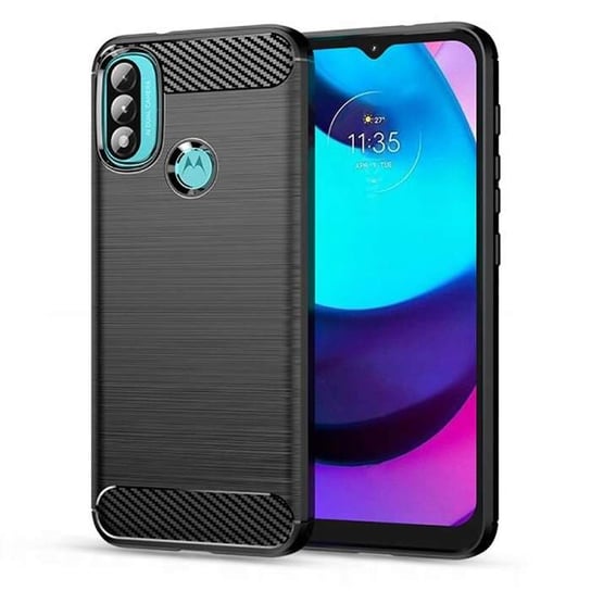 Carbon Case Elastyczne Etui Pokrowiec Motorola Moto E20 / E30 / E40 Czarny Bestphone