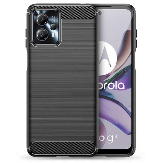 Carbon Case elastyczne etui pokrowiec Motorola Moto G13 / G23 czarny Bestphone