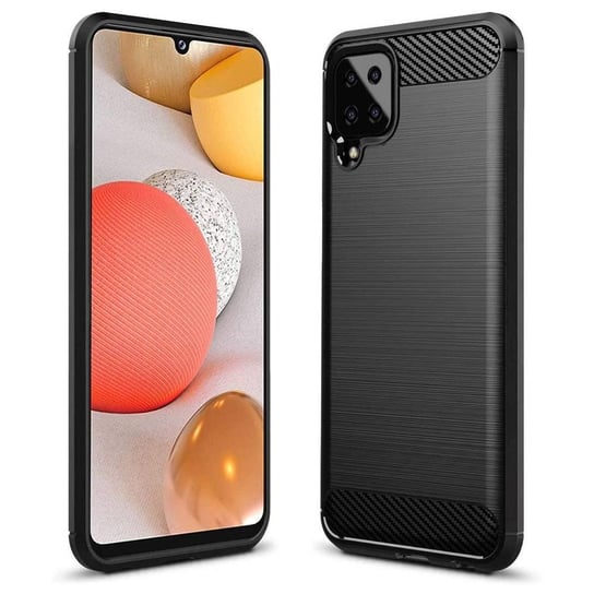 Carbon Case elastyczne etui pokrowiec Samsung Galaxy A12 / Galaxy M12 czarny Hurtel