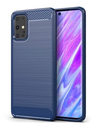 Carbon Case elastyczne etui pokrowiec Samsung Galaxy S20 Ultra niebieski Hurtel