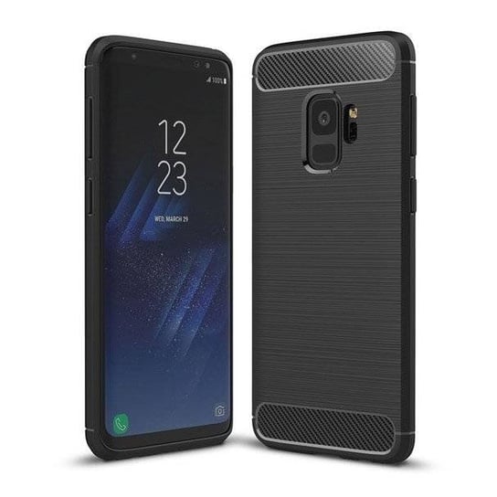 Carbon Case elastyczne etui pokrowiec Samsung Galaxy S9 G960 czarny Hurtel