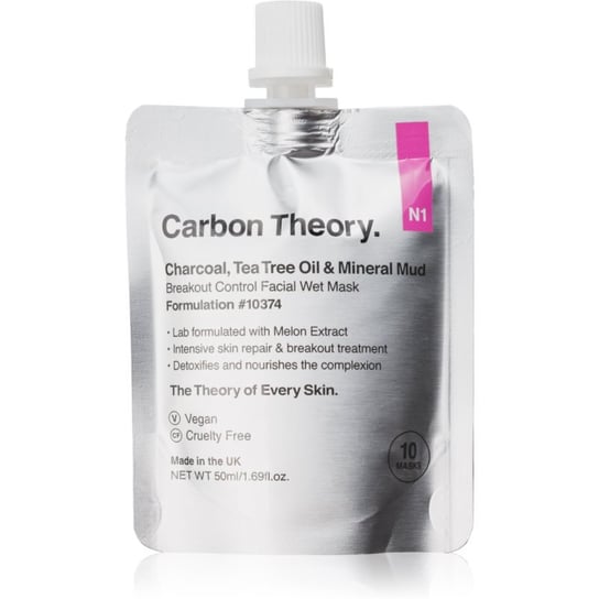 Carbon Theory Charcoal, Tea Tree Oil & Mineral Mud Intensywna maska regenerująca do skóry z problemami 50 ml (59175858 ) Carbon Theory