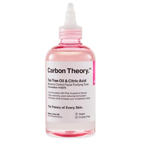 Carbon Theory Tea Tree Oil & Citric Acid, Tonik głęboko oczyszczający do skóry z problemami, 250 ml Carbon Theory